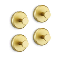 Goldene Wandhaken aus Metall, rund, modern, 4er-Set, für Badezimmer oder Küche.
