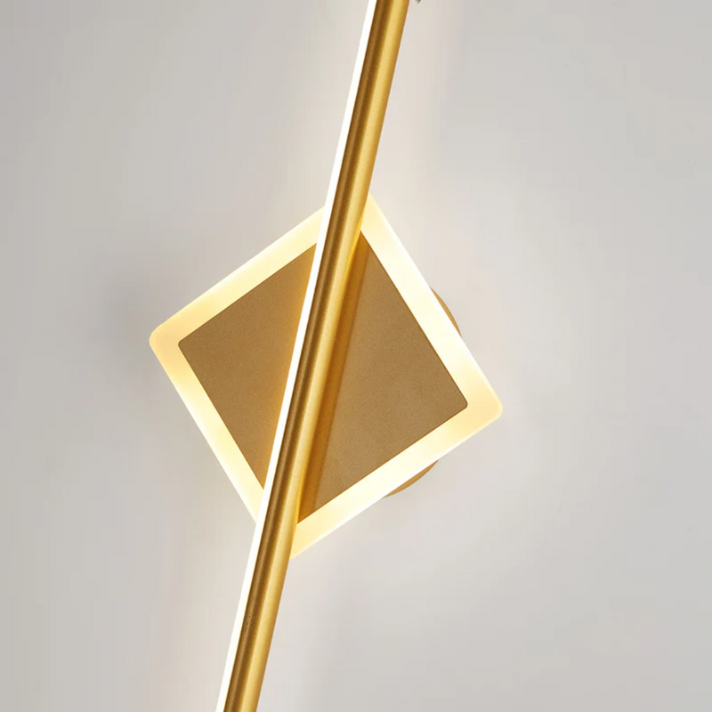 Goldene LED-Wandleuchte, modernes Design, quadratische Form, energiesparend, Innenbeleuchtung.
