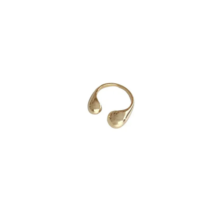 Goldener offener Ring, minimalistisches Design, Tropfenform, Modeschmuck für Damen.