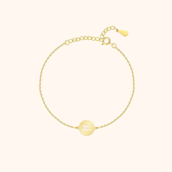 Goldenes Armband mit Wassermann-Symbol, verstellbare Kette, Damen-Schmuck, Geschenkidee.