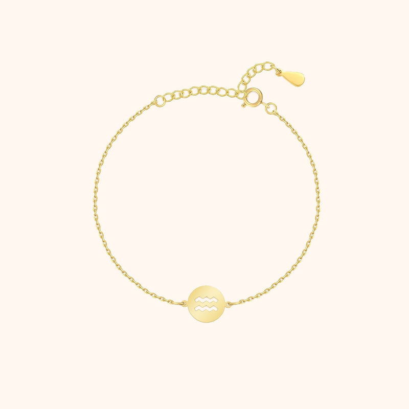 Goldenes Armband mit Wassermann-Symbol, verstellbare Kette, Damen-Schmuck, Geschenkidee.