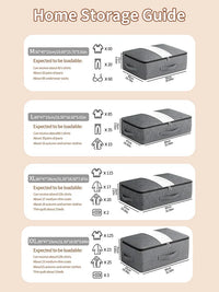 Graue Aufbewahrungstasche mit Fenster, große Kapazität, ideal für Kleidung und Bettwäsche.