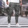 Graue Herren-Cargohose, lässig, mit Taschen, Kordelzug, urbaner Stil, Streetwear.