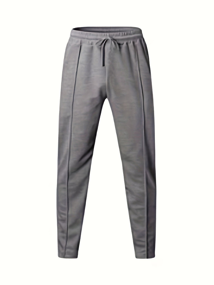 Graue Jogginghose aus Baumwolle mit Kordelzug, sportlich, bequem, Herrenmode.