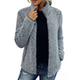 Damen Teddyjacke grau, Reißverschluss, warm, modisch, Winterjacke, Freizeitkleidung, bequem.
