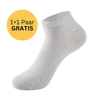 Weiße Sportsocke, atmungsaktiv, 1+1 Paar gratis, bequem, unisex, Baumwolle.