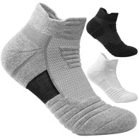 Graue, schwarze und weiße Sportsocken, atmungsaktiv, rutschfest, für Herren und Damen.