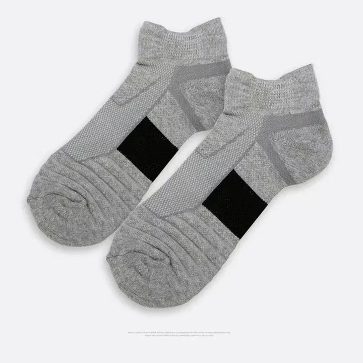 Graue Sportsocken aus Baumwolle, atmungsaktiv, knöchelhoch, für Herren und Damen.