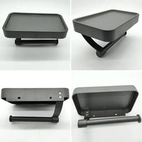 Grauer klappbarer Duschsitz aus Kunststoff, Wandmontage, platzsparend, Badezimmerzubehör.