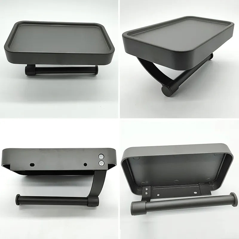 Grauer klappbarer Duschsitz aus Kunststoff, Wandmontage, platzsparend, Badezimmerzubehör.