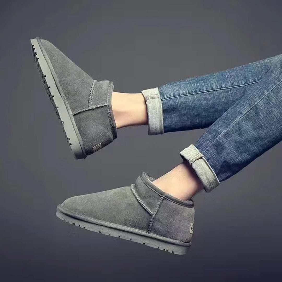 Graue Wildleder-Stiefeletten, Herren, lässig, bequem, gefüttert, Jeans, Mode.