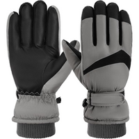Graue und schwarze Winterhandschuhe, wasserdicht, isoliert, für Outdoor-Aktivitäten.