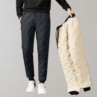 Graue Herren-Stepphose mit Fleece-Futter, warm, bequem, modisch, Winterkleidung.