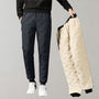 Graue Herren-Stepphose mit Fleece-Futter, warm, bequem, modisch, Winterkleidung.