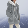 Damen Winterjacke, grau, Kunstpelz, Kapuze, warm, modisch, Outdoor, elegant, bequem.