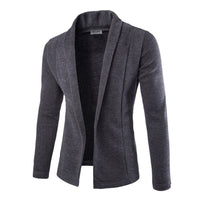 Grauer Herren-Casual-Cardigan, Strickjacke, modisch, hochwertig, einfarbig, Business-Look.