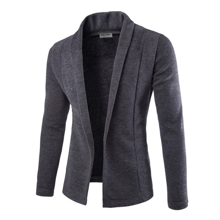 Grauer Herren-Casual-Cardigan, Strickjacke, modisch, hochwertig, einfarbig, Business-Look.