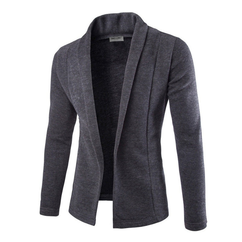 Grauer Herren-Casual-Cardigan, Strickjacke, modisch, hochwertig, einfarbig, Business-Look.