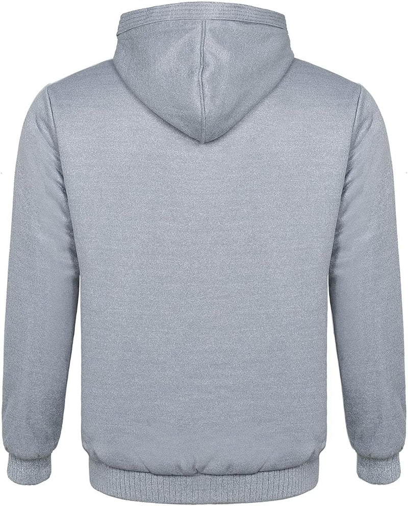 Grauer Kapuzenpullover aus Baumwolle, Rückansicht, Unisex, modisch, bequem, Freizeitkleidung.