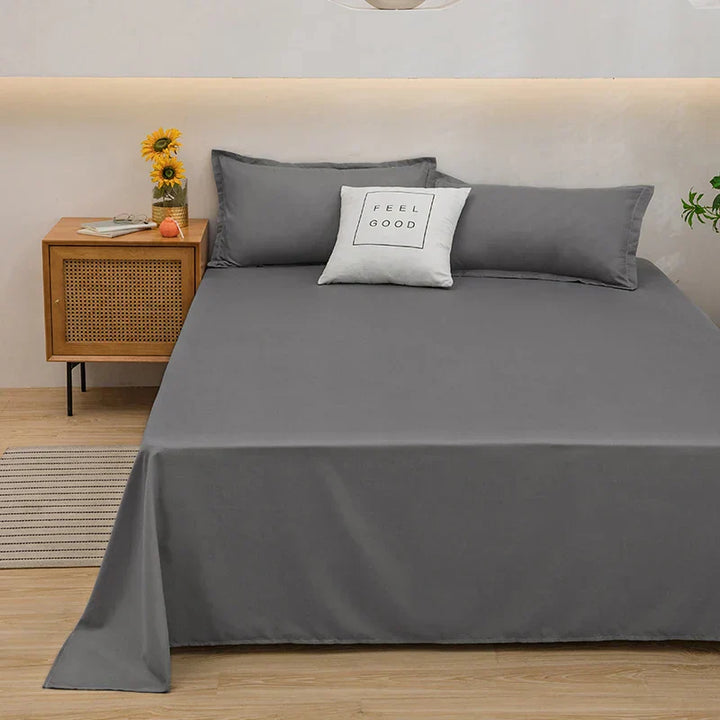 Graues Bettwäsche-Set aus Baumwolle, modernes Design, Doppelbett, mit Kissen, Schlafzimmer-Dekor.