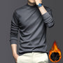 Graues Herren-Langarmshirt, elegant, mit Uhr, Flammensymbol, modisch, stilvoll.
