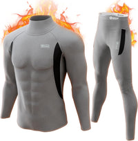 Graues Neopren-Tauchanzug-Set für Herren, langärmelig, wärmeisolierend, von ESDY.