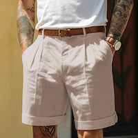 Stilvolle Leinen-Baumwoll-Herren Shorts – Mailand