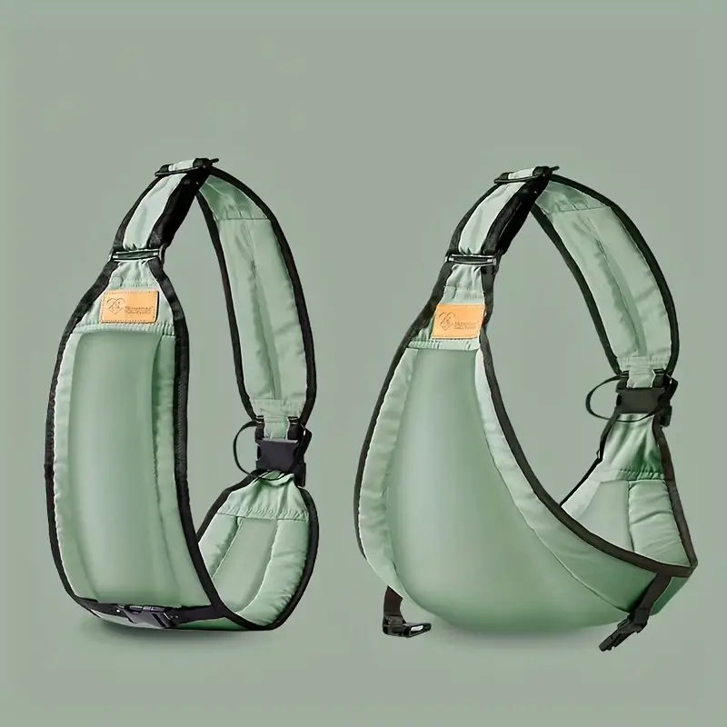 Grüner ergonomischer Rucksack, verstellbar, leicht, ideal für Outdoor-Aktivitäten.