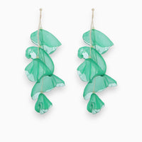 Grüne hängende Deko aus Stoff, blattförmig, modern, für Innenräume, 2er-Set.