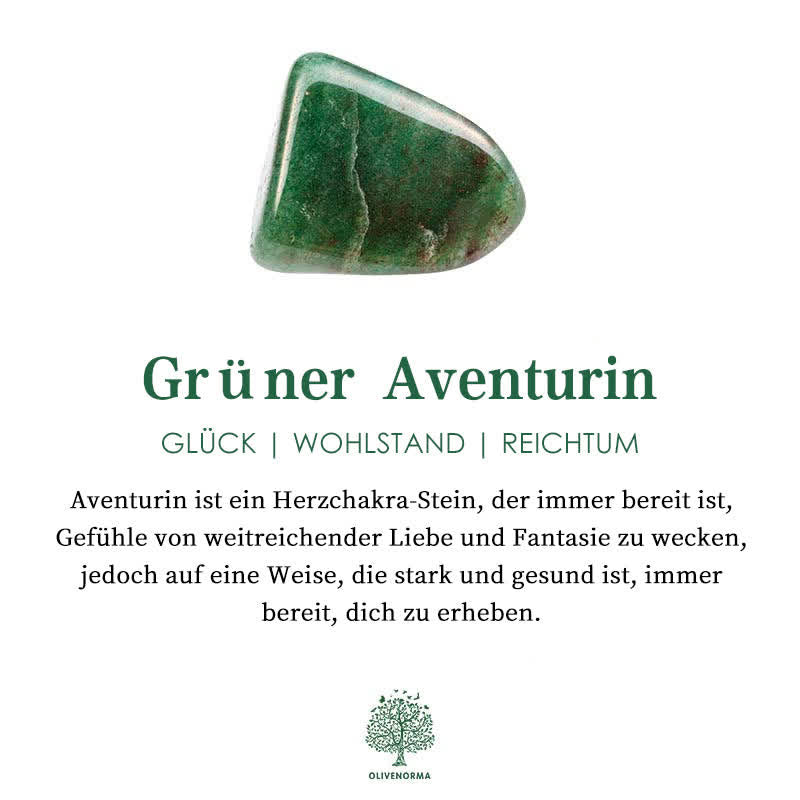 Grüner Aventurin Edelstein, Herzchakra, Glücksbringer, Wohlstand, Reichtum, spiritueller Schmuck