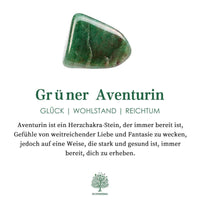 Grüner Aventurin Edelstein, Herzchakra, Glücksbringer, Wohlstand, Reichtum, spiritueller Schmuck