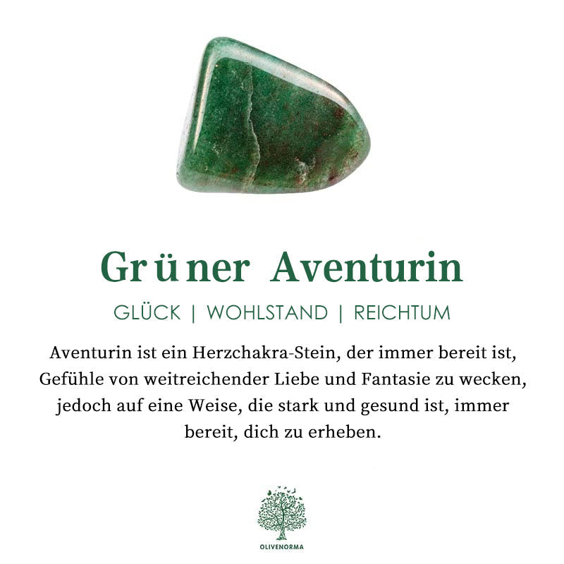 Grüner Aventurin Edelstein, Herzchakra, Glücksbringer, Wohlstand, Reichtum, spiritueller Schmuck.