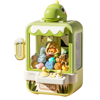 Grüner Dinosaurier-Spielautomat mit Plüschtieren, Kinderzimmer-Dekoration, Geschenkidee.