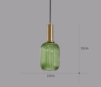 Grüne Glas-Hängelampe, dänisches Design, 32cm, modernes Interieur, Beleuchtung.