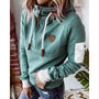 Grüner Hoodie mit Kordelzug, Reißverschluss, Baumwollmischung, ideal für Frühling, Damenmode.