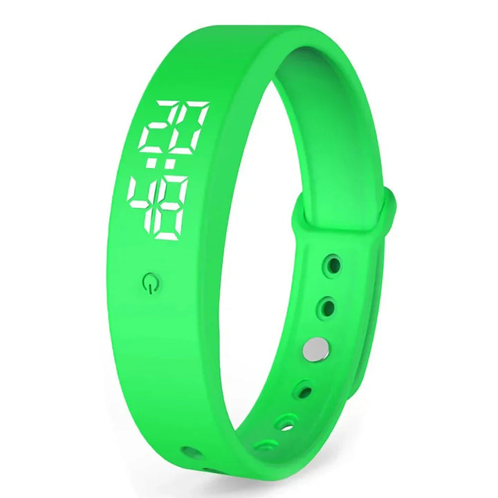 Grünes LED-Armbanduhren, Silikon, digital, sportlich, für Fitness, Unisex.