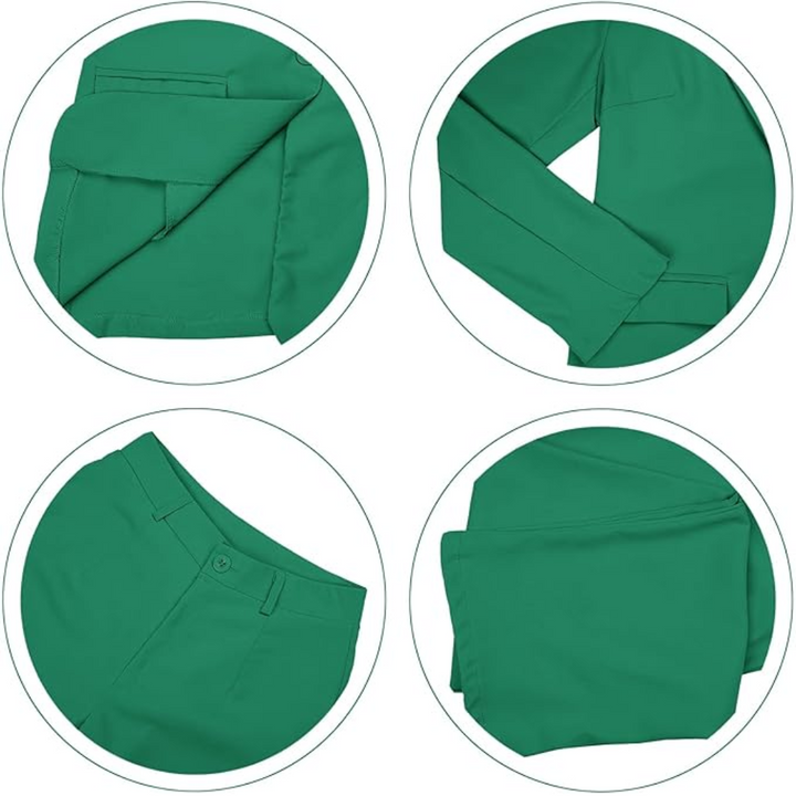 Grüne Damenhose, Baumwolle, elegante Passform, modisch, bequem, ideal für Büro und Freizeit.