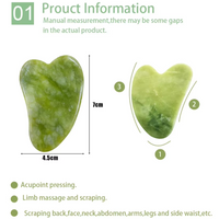 Grüner Jade Gua Sha Stein, 7cm, Massagewerkzeug für Gesicht und Körperpflege.