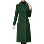 Damen Wintermantel grün, doppelt geknöpft, Wollmischung, elegantes Design, warm und stilvoll.