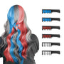 Farbige Haarsträhnen-Kreide, temporär, blau-rot-grau, für DIY-Haarstyling, 6er-Set.