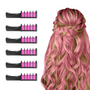 Rosa Haarverlängerung mit Locken, Clip-In, synthetisch, für Frauen, Frisuren, Styling-Zubehör.