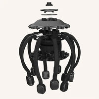 Schwarzer Massagespinnenkopf, 3D-Design, Kunststoff, Entspannung, Kopfhautmassagegerät