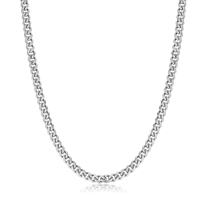 Silberne Herrenhalskette, Gliederkette, Edelstahl, modisch, Element Brave Schmuck.