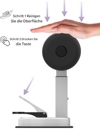 Handdesinfektionsgerät mit Sensor, schwarz, berührungslos, hygienisch, für öffentliche Bereiche.