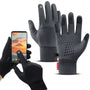 Schwarze Touchscreen-Handschuhe, rutschfest, winddicht, für Smartphones geeignet.