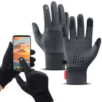 Schwarze Touchscreen-Handschuhe, rutschfest, winddicht, für Smartphones geeignet.