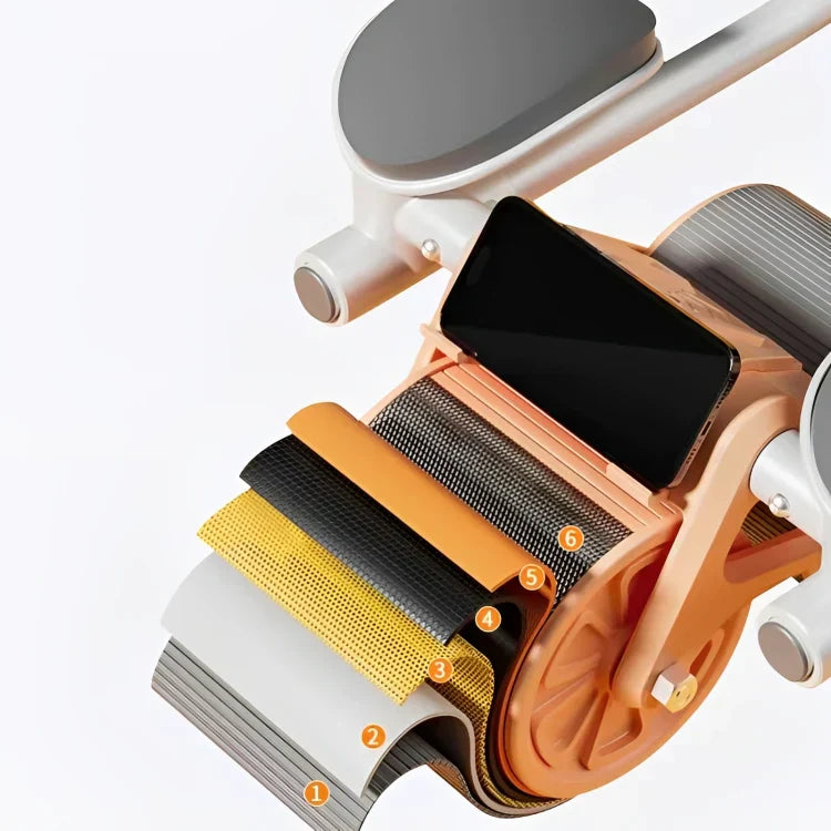 Smartphone-Halterung mit mehrfarbigen Textilrollen, modernem Design, ideal für Büro und Zuhause.