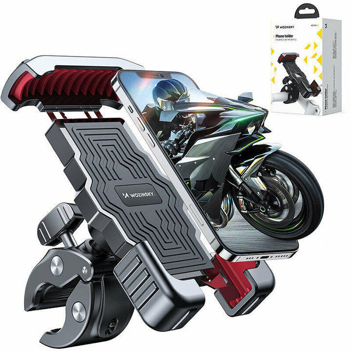 Wasserdichter Motorrad-Handyhalter, schwarz, robust, universell, für Lenker, mit Verpackung.