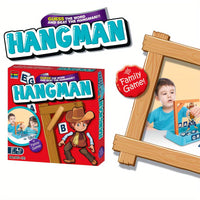 Brettspiel Hangman für Kinder, Familienspiel, Cowboy-Thema, bunte Verpackung, Lernspiel.