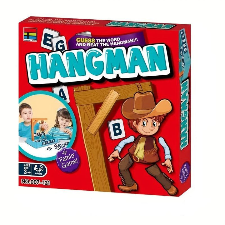 Rotes Hangman-Spiel für Kinder, Familienspiel, ab 3 Jahren, Lernspielzeug, Buchstaben.